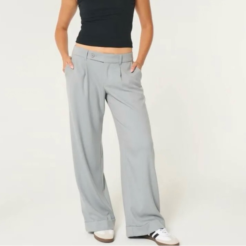 Hollister Light Gray Wide-Leg Trouser